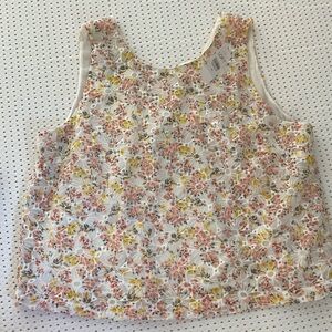 Loft eyelet print sleeveless shirt and matching skirt